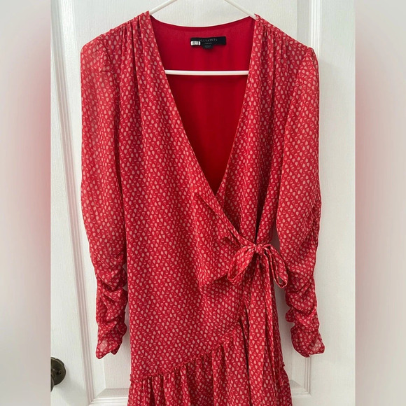 ALL SAINTS heart chiffon wrap dress (Size S) - Picture 6 of 13